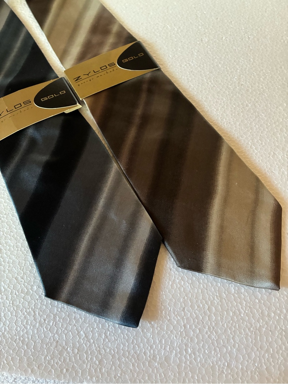 Zylos 100% Silk 2 Tie Combo - Blue and Gold